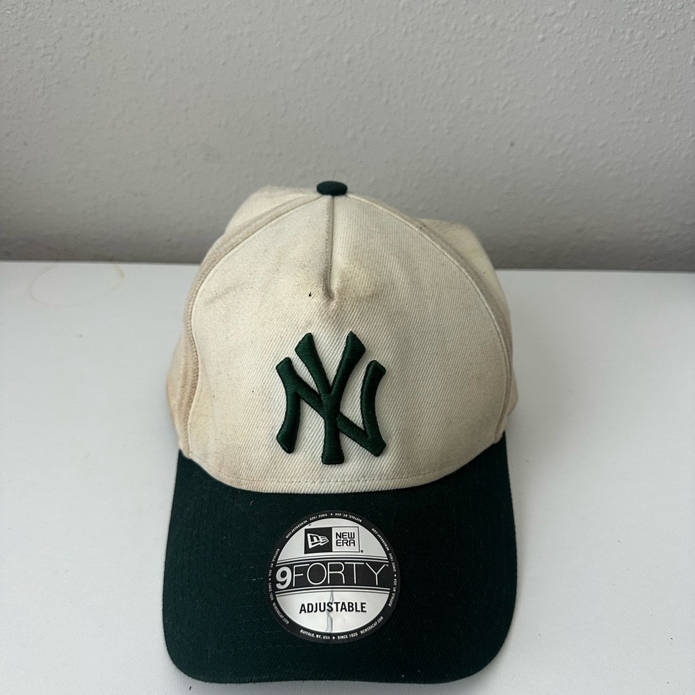 New Era Cream and Green Cap